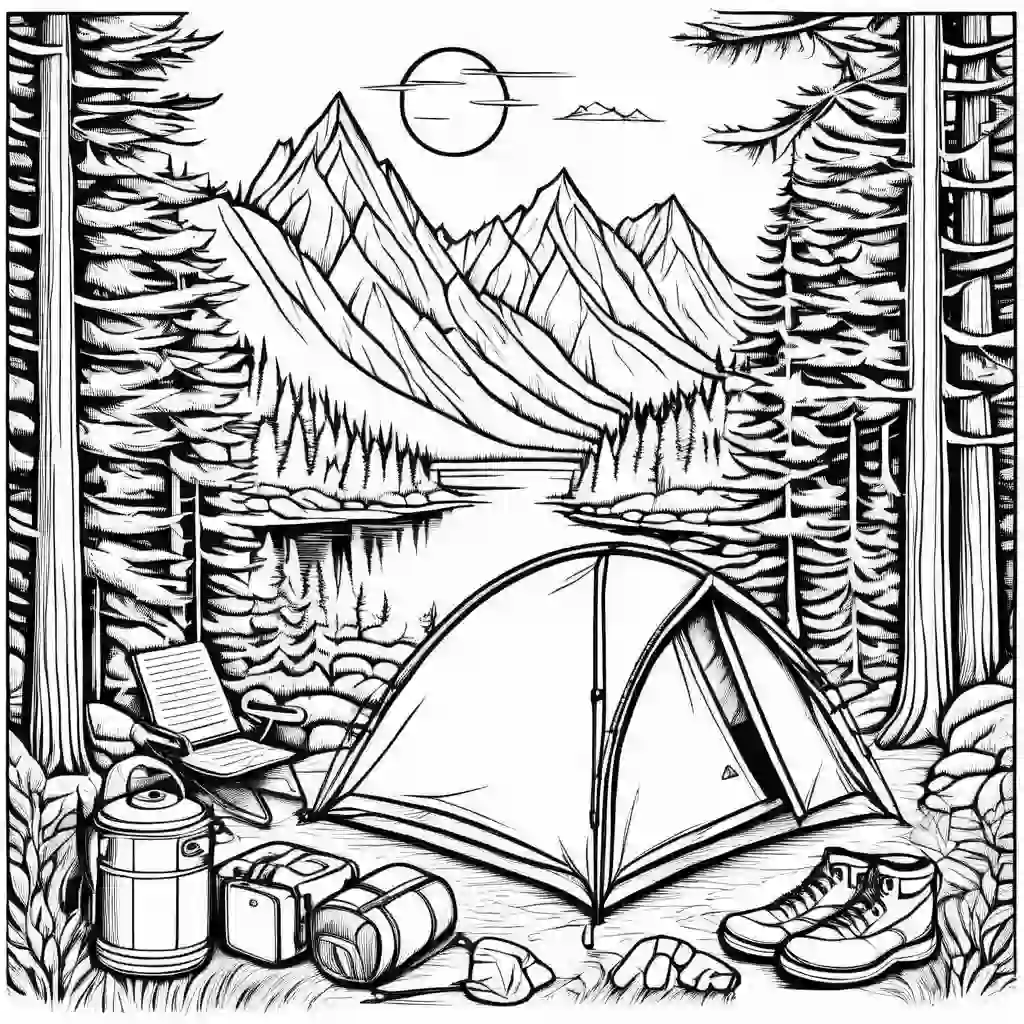 Camping Gear coloring pages